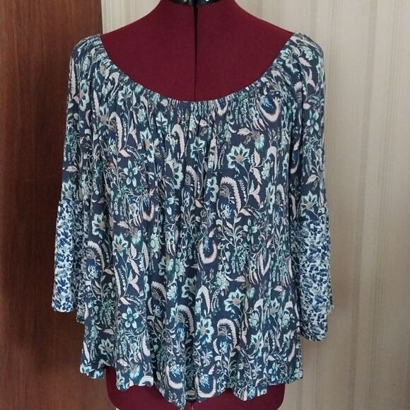 LUCKY BRAND cropped top with bell sleeves size M - Picture 1 of 6